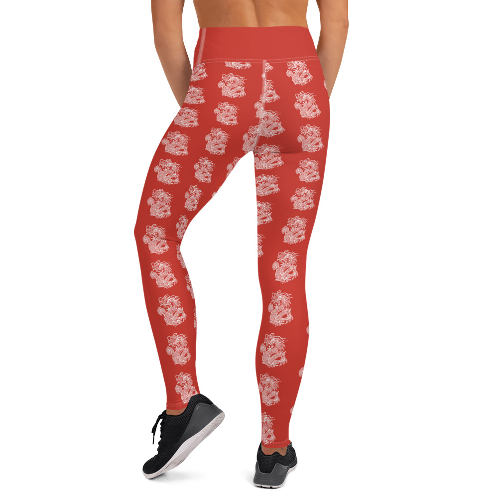 Leggings rojos para yoga o tai chi: "Camino del Dragón", colección Tao, ropa inspirada en China - Imagen 9