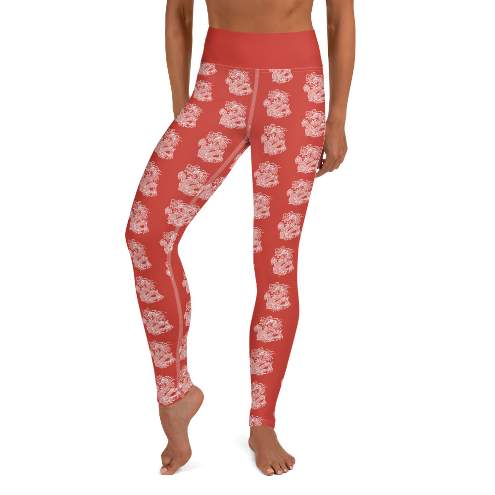 Leggings rojos para yoga o tai chi: "Camino del Dragón", colección Tao, ropa inspirada en China - Imagen 10