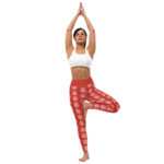 Leggings rojos para yoga o tai chi: "Camino del Dragón", colección Tao, ropa inspirada en China